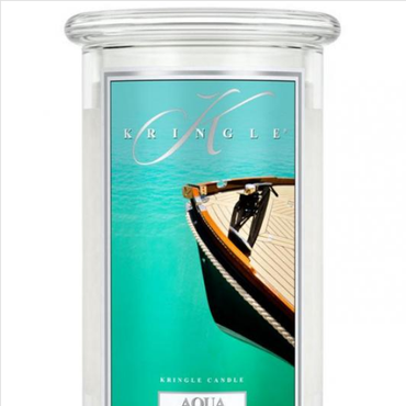  Kringle Candle - Aqua - duży, klasyczny słoik (623g) z 2 knotami Świeca zapachowa